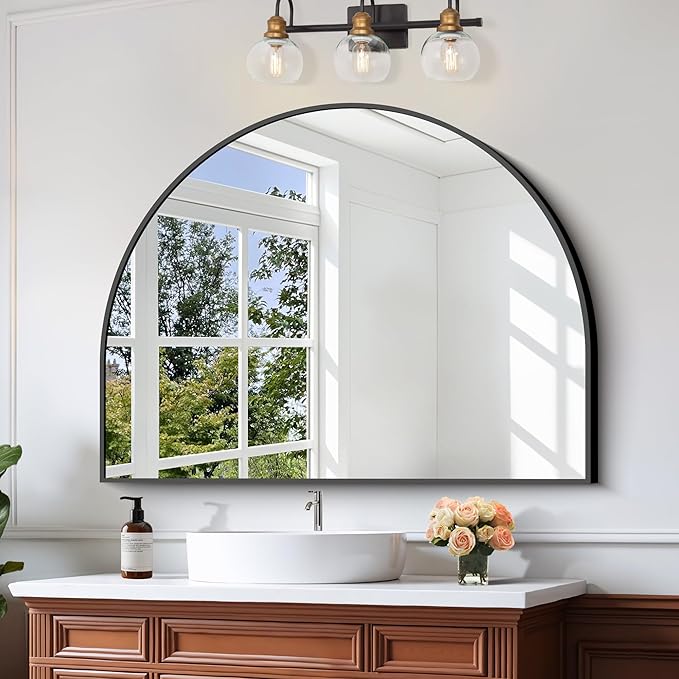 CIRCUMI Arched Wall Mirror, Metal Frame, Large Size