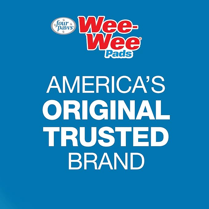 Four Paws Wee-Wee Ultimate Attractant Dog Pee Pads, Grass Scent, 10 Count | Smells like real grass, leak-proof puppy pads, dog housebreaking & potty training, 24-hour floor protection, 22" x 23"
