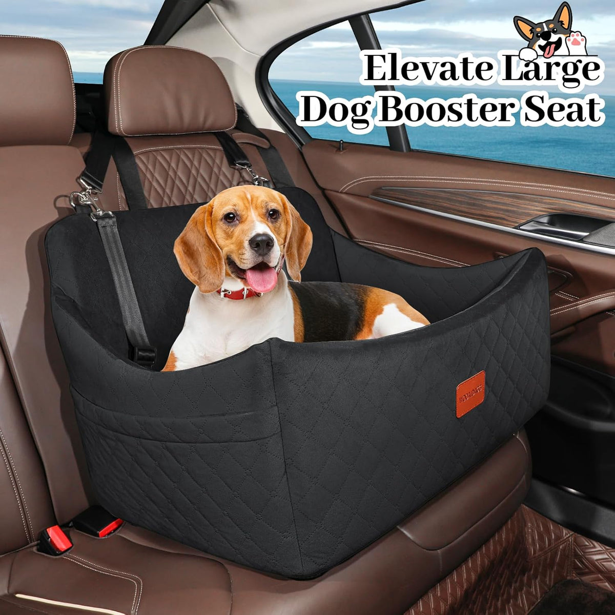 Dog Car Seat for Medium & Large Dogs Up to 55lbs. Everyday comfort that fits naturally into your space.