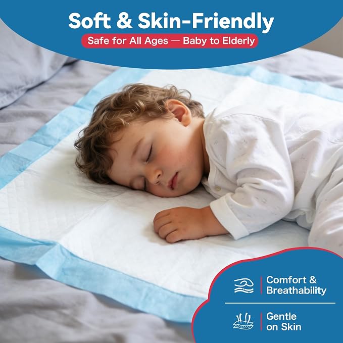 BIGGMED Tear-Resistant Disposable Bed Pads 36" x 36" 50 Count Super Absorbent Underpads, 3XL Extra Large Chux Pads, Thicker Incontinence Bed Pads for Adults, Kids, Elderly, Pee Pads