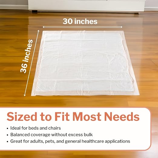 McKesson Underpads Bed Pads, Heavy Absorbency, 30 x 36 in, 500 ct | Chux Pads for Adults and Elderly, Baby Changing, Pee Pad for Pets