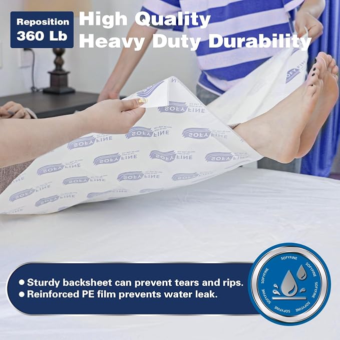 SOFYFINE 150 Gram Heavy Duty Chucks 40"x36", 40 Count Tear Resistant Incontinence Bed Pads for Adult, XXXL Extra Large Thicken Disposable Pee Pad,10X Super Absorbency Underpads
