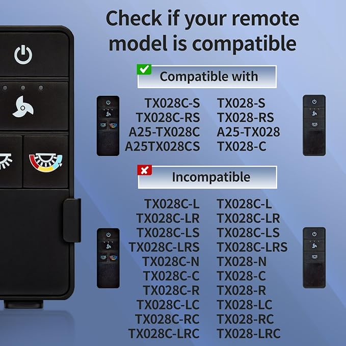 TX028C-S Ceiling Fan Remote Control