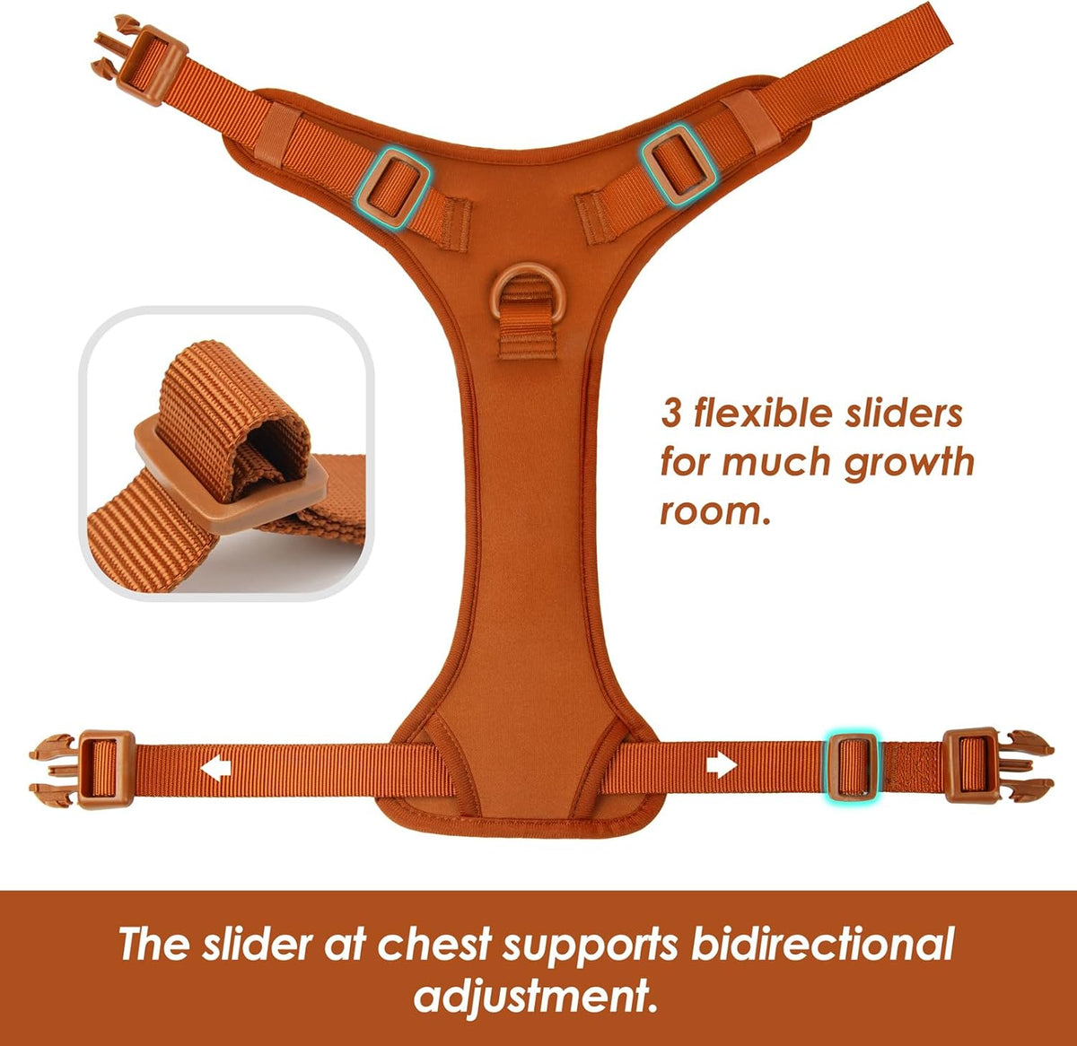 No Pull Dog Harness, Puppy Vest with Front Clip for Small Medium Large Sized Dog(Carmel Brown,XS)