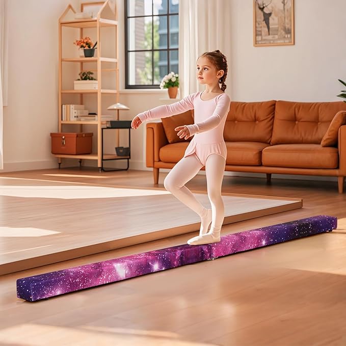 Giantex 7FT/8FT/9FT Balance Beam, Folding Gymnastics Beam w/Carry Handles