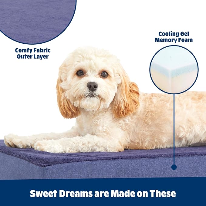 BarkBox Orthopedic Dog Bed - XL | with Memory Foam - Comfortable, Durable & Machine Washable Pet Bed - Navy
