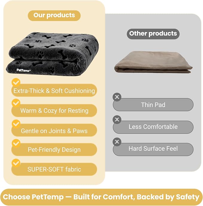 Pet Heating Pad for Cats Dogs Indoor & Sheltered Outdoor Waterproof Heated Cat Bed Heated Dog Bed Chew Resistant Cord Constant Temperature Gray Paw Print 20 x 16 Inch