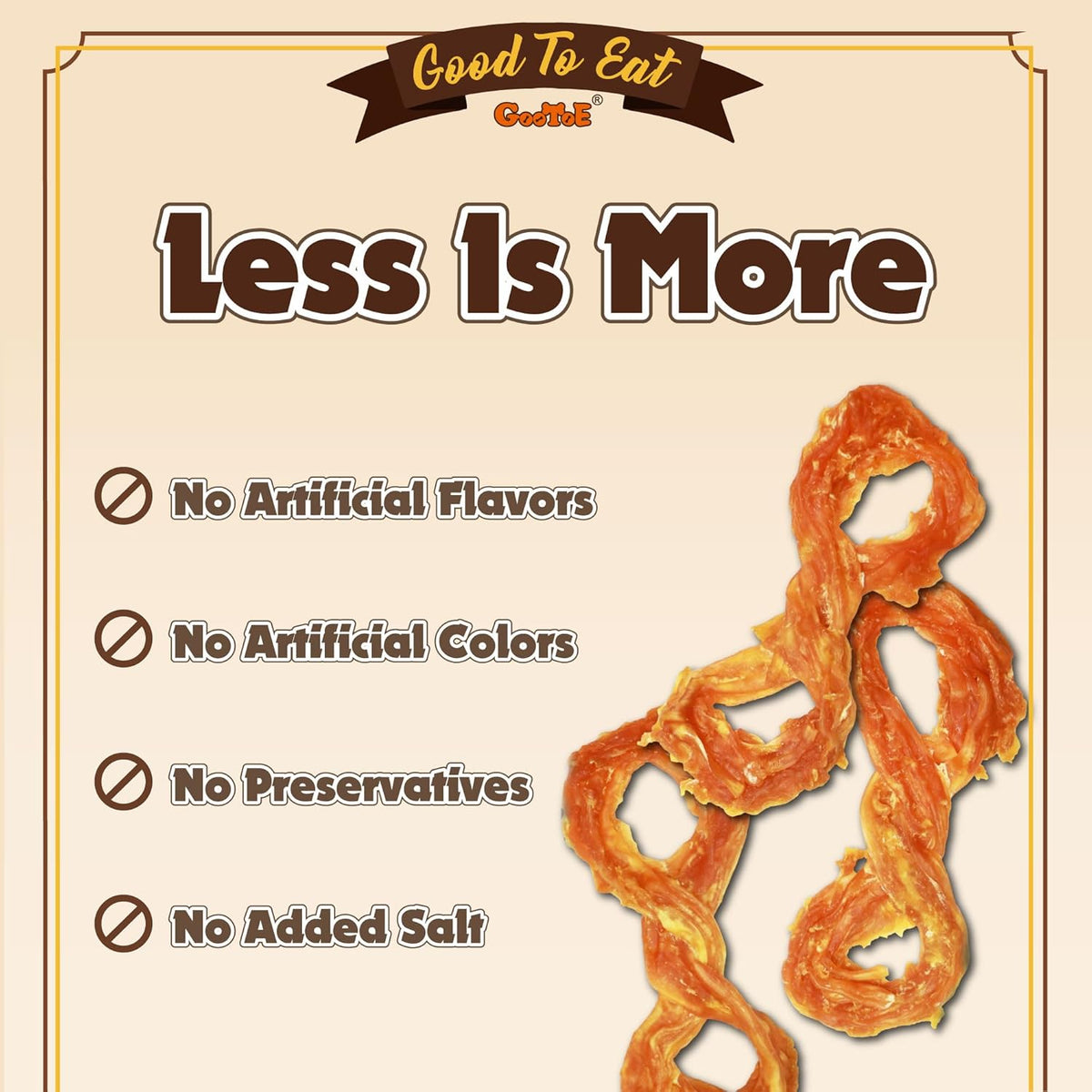 Gootoe Turkey Tendons for Dogs –All-Natural, Hypoallergenic Dog Treats, Rawhide Alternative, Long Lasting Puppy Chews, Healthy Dog Treats for Medium Breeds, Rope (M), 3 Count Pack