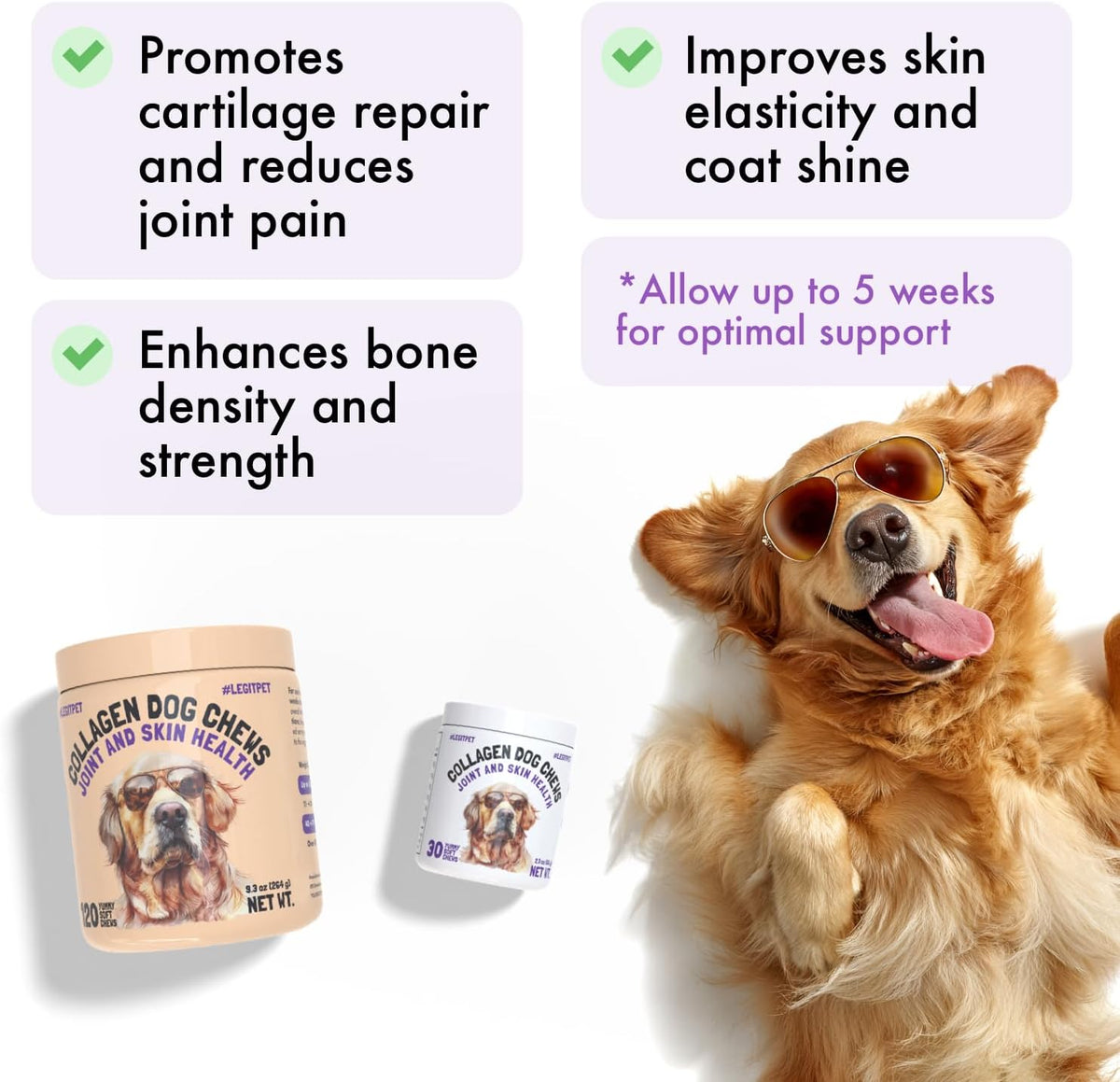 Collagen Dog Chews for Joint & Skin Health 30 Soft. A thoughtful pick for calmer daily routines.