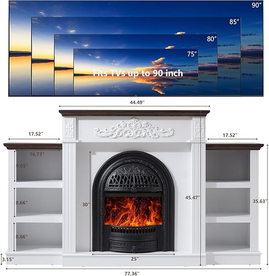 78" Birdcage-Style Electric Fireplace