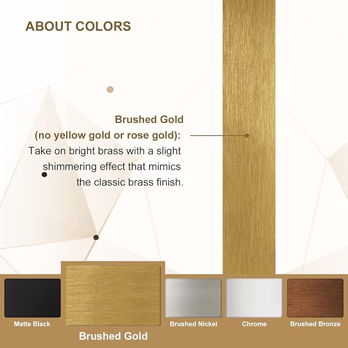 Andy Star Gold Bathroom Mirror, 22x30'' Brushed Brass Metal Frame Rounded