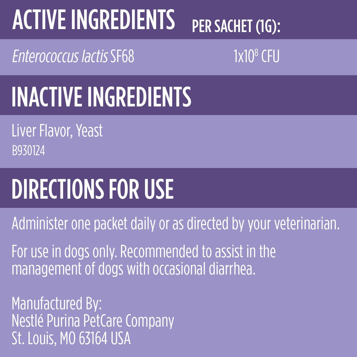 Purina Pro Plan Veterinary Supplements FortiFlora Dog Probiotic Supplement, Canine Nutritional Supplement - 30 ct. Box