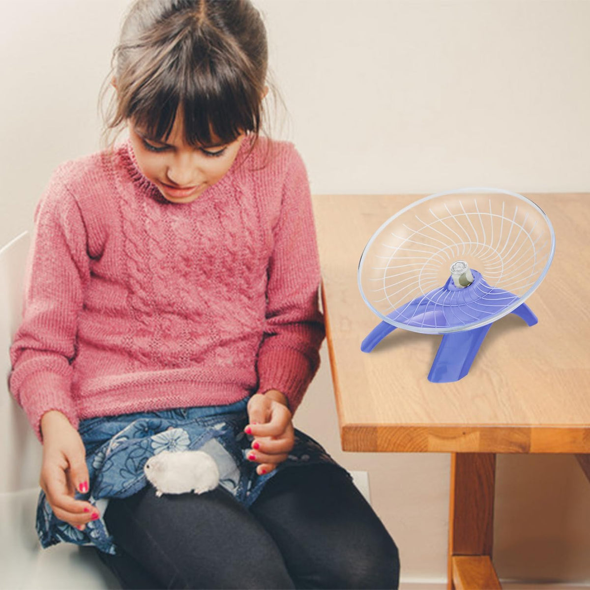 Hamster Wheel Silent Hamster Exercise Wheel Running Spinner Hamster Flying Saucer for Hamsters Gerbils Mice and Other Small Pets (Purple)