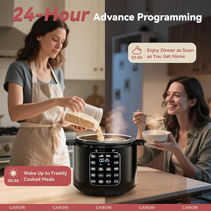 9-in-1 Electric Pressure Cooker 6 Qt, Stainless Steel Inner Pot, Programmable