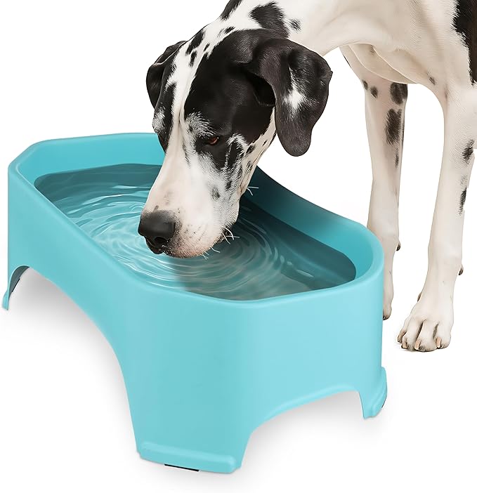 Neater Pet Brands Extra Large Water Bowl for Dogs, Outdoor Dog Water Bowl (2.25 Gallon Extra-Large Capacity), Big Trough Style Food Dish for Indoors or Outside, No Spill Large Dog Bowls, Aquamarine
