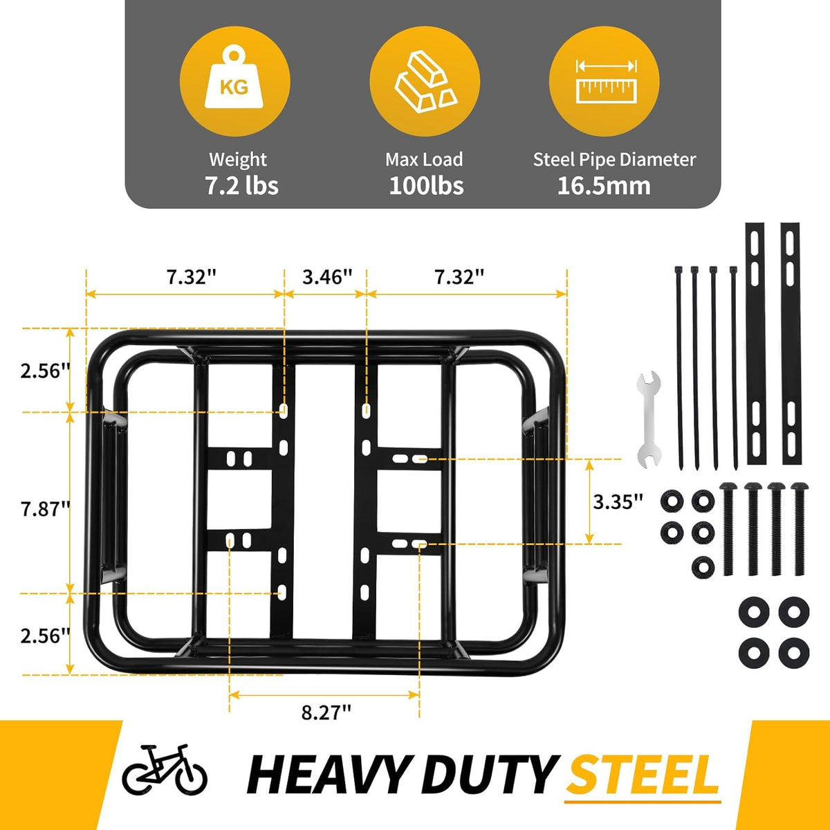 Bike Basket Rear with Liner,Waterproof Cover,Cargo Net Large Rear Bike Basket,Heavy Duty Bicycle Rear Basket for Electric Bike, Ebike,Great for Bike Trip,Carrying Grocery,Ball,Dog