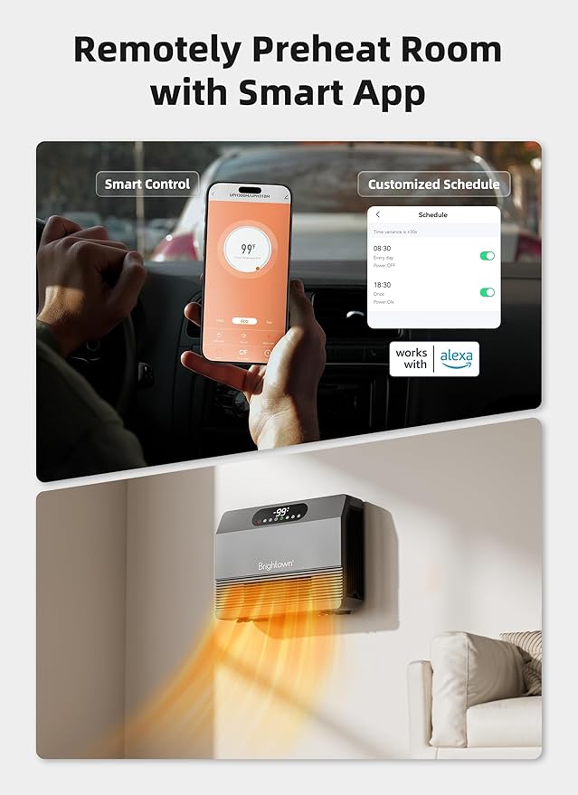Brightown Wall Heater for Indoor Use, Space Heater
