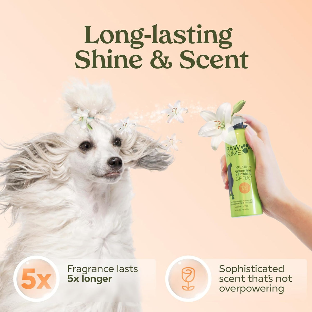 Paw Fume Dog Perfume Spray Long Lasting Scent for Grooming, Show Dog, 2-Pack – Keep Your Pup Fresh All Day – Hypoallergenic, Alcohol-Free, Detangling Formula – Moisturizing Pet Cologne Spray for Dogs
