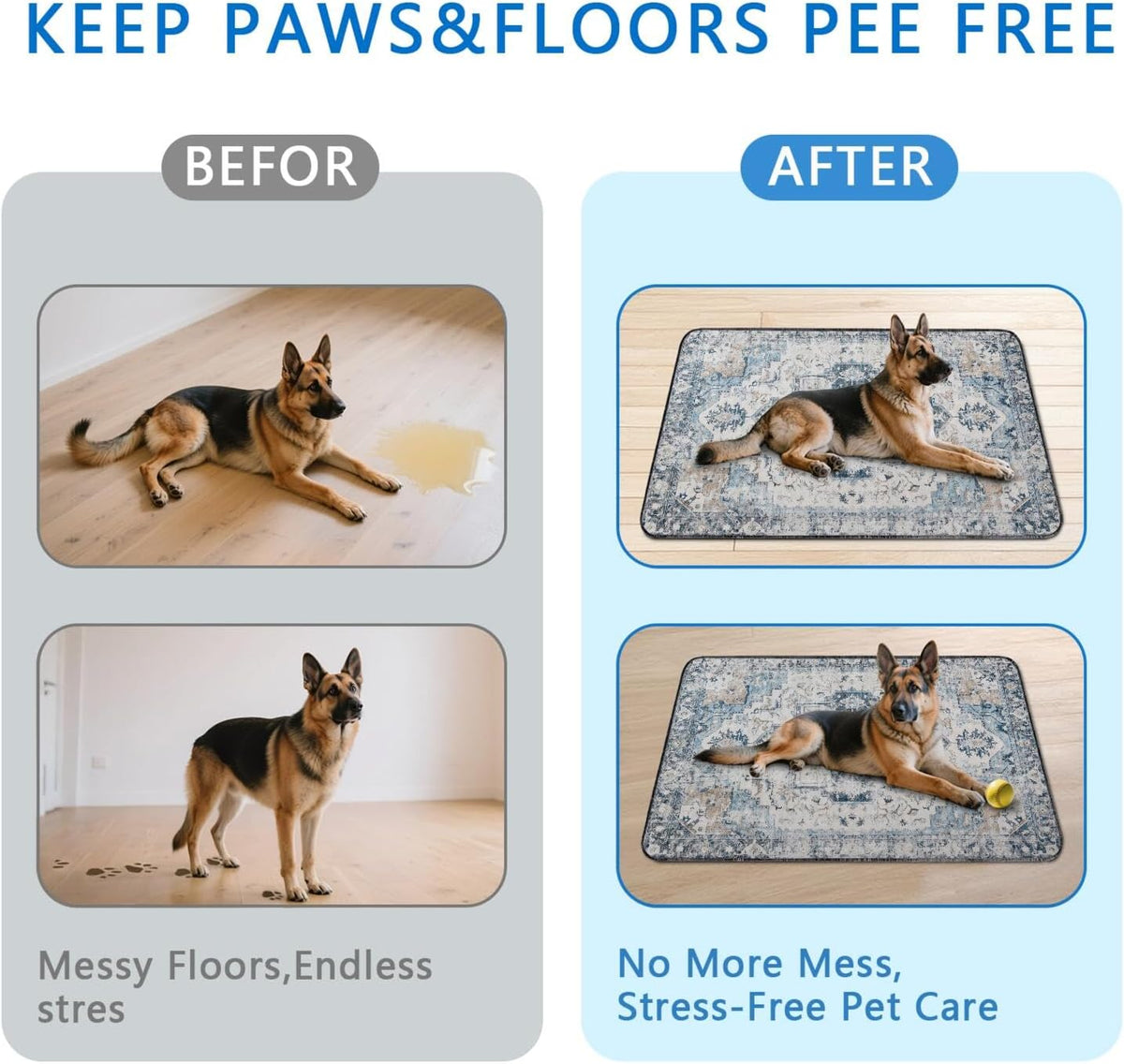 Washable Pee Pads for Dogs 2 Pack, Absorbent Reusable Puppy Pads Waterproof, Leakproof & Non-Slip Whelping Pad, Potty Training Pads for Dogs Playpen Mat 48x48