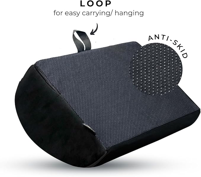Friends of meditation Foot Rest for Office Chair | Foot Stool for Sofa | Ergonomic Foot Rest Under Table/Desk | Leg Resting Stool | Removable Cover | Black