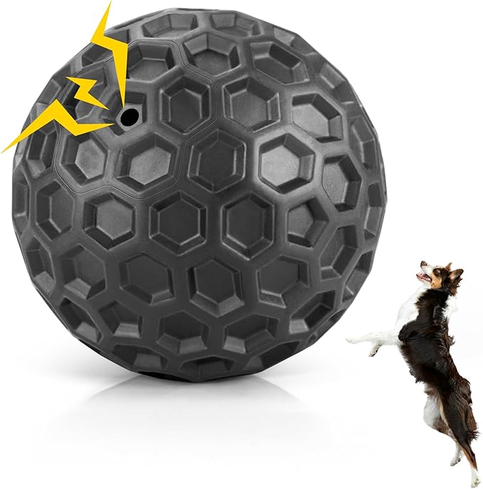 Indestructible Squeaky Dog Balls, Dog Toys for Aggressive Chewers Large Breed for Relieving Anxiety, Tough Dog Chew Toys Balls for Aggressive Chewers, Outdoor Squeaky Dog Toys for Large Dogs