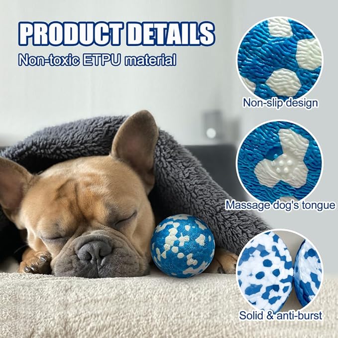 Dog Balls, Indestructible Tennis Balls for Dogs, Durable Bouncy Dog Toy Balls for Aggressive Chewers, Interactive Dog Toys for Fetch Game, Lightweight Floating Dog Toys