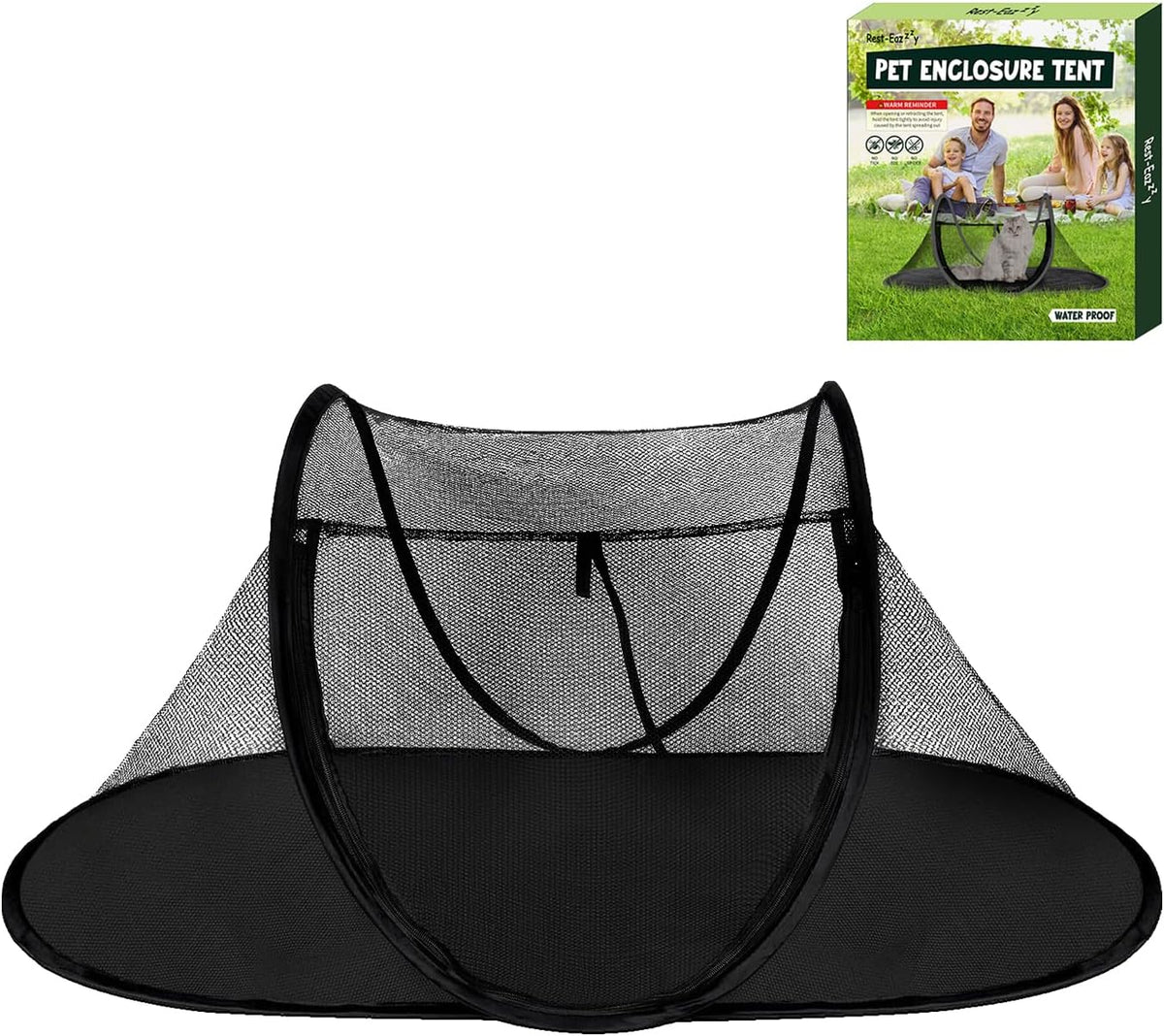 Cat Tent Outdoor, Pet Enclosure Tent Suitable for Cats and Small Animals, Indoor Playpen Portable Exercise Tent with Carry Bag（Black）