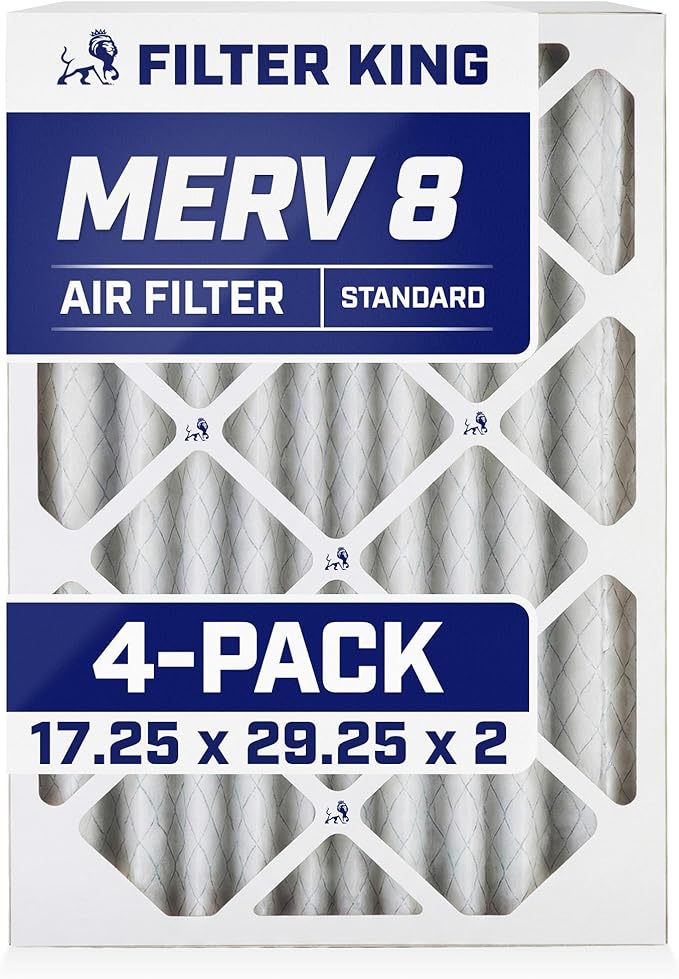 Filter King 17.25x29.25x2 Air Filter | 4-PACK | MERV 8 HVAC Pleated A/C Furnace