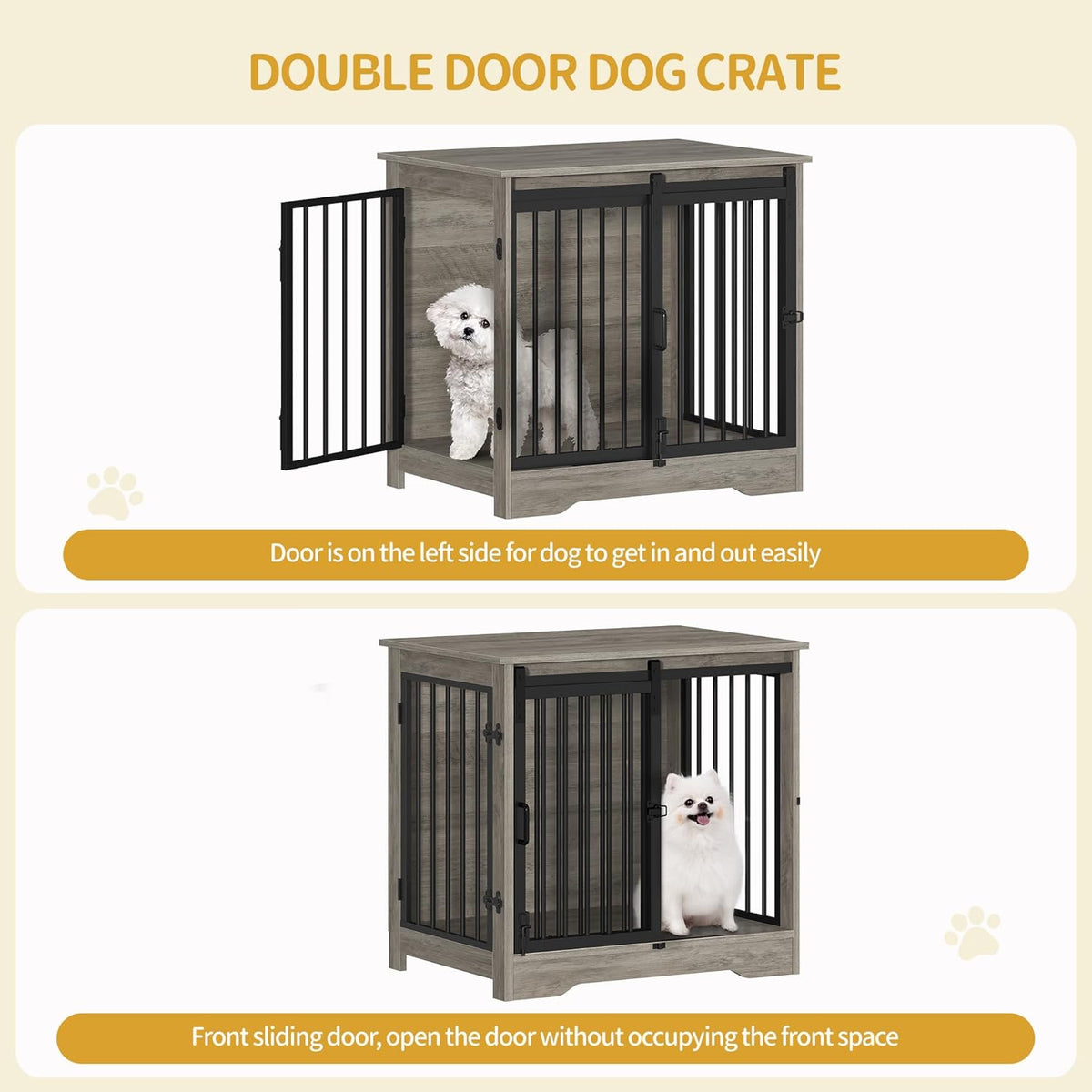 27.2" Dog Crate Furniture with Barn Door. A calm, considered pick for modern pet homes.