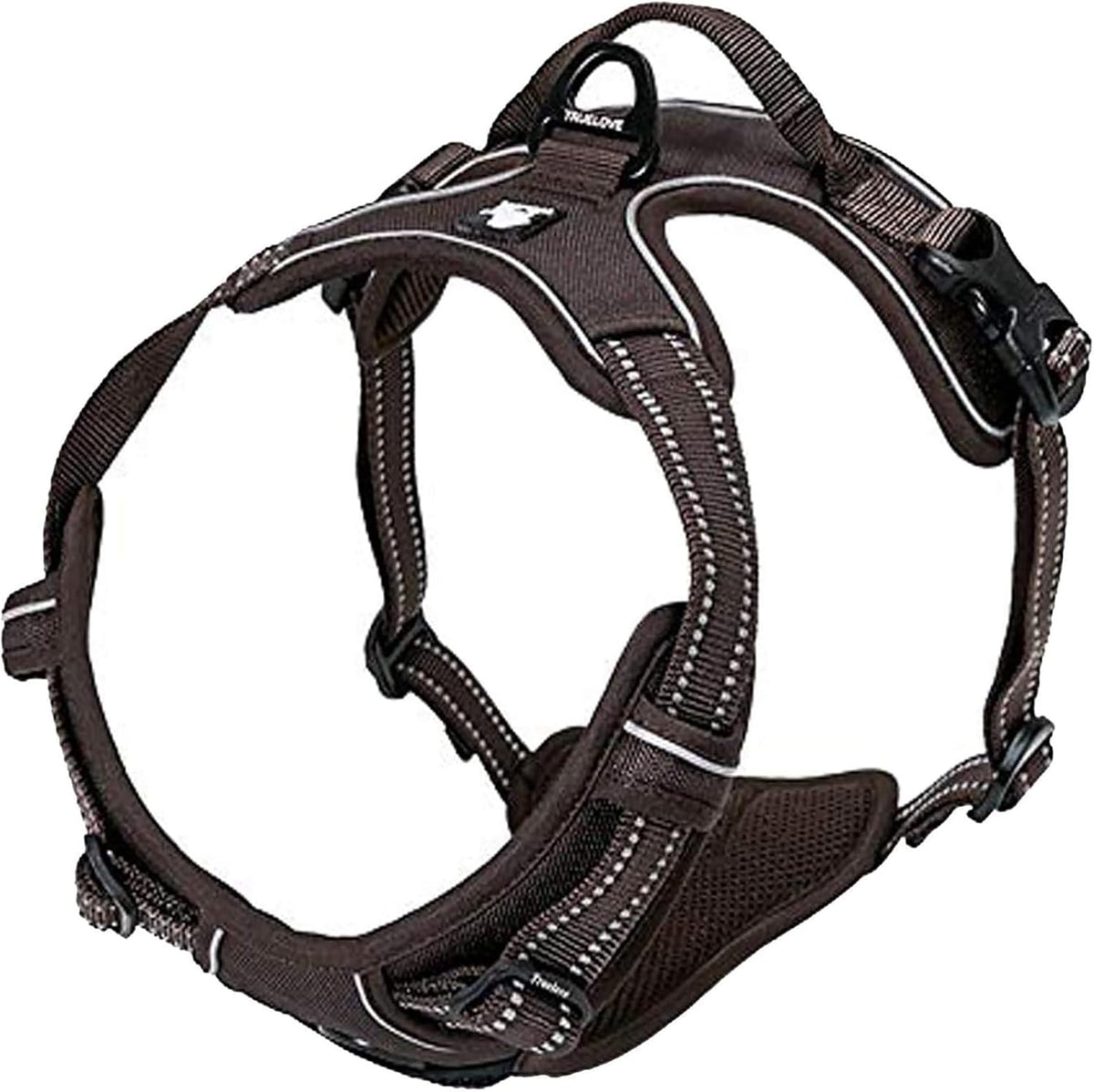 TRUE LOVE Adjustable No-Pull Dog Harness Reflective Pup Vest Harnesses Comfortable Control Brilliant Colors Truelove TLH5651(Brown,L)