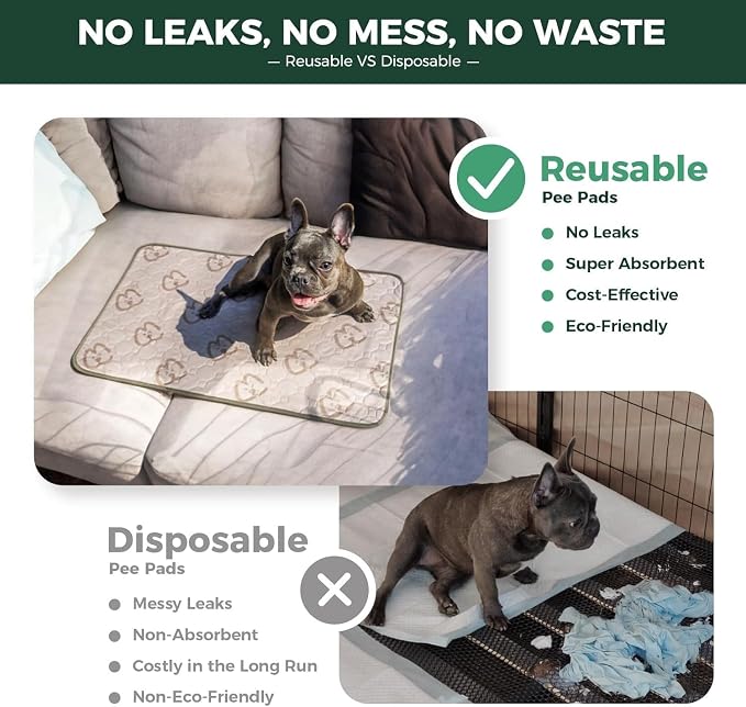 FXW Washable Pee Pads for Dogs, Super Absorbent, 31" Hexagon, 2 Packs | Machine washable, Non-slip backing, Fits 24"H 6-Panel FXW Rollick/Homeplus Playpens