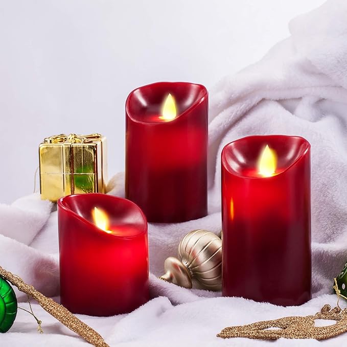 Flameless LED 4/5/6-Inch Drip-Less Wax Pillar Candles