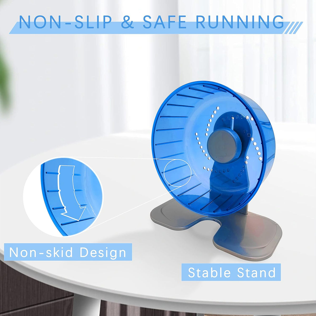 Petest Hamster Exercise Wheel, Silent Spinner Hamster Running Wheels, Diameter 8.3 inch, Blue