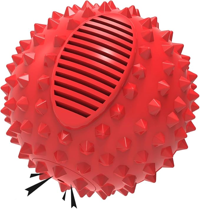 petizer 4" Squeaky Dog Balls for Aggressive Chewers, Durable Interactive Dog Chew Toys for Teething, Floatable Indestructible Rubber Spiky Ball, Tough Pet Toys for Small, Medium & Large Breeds