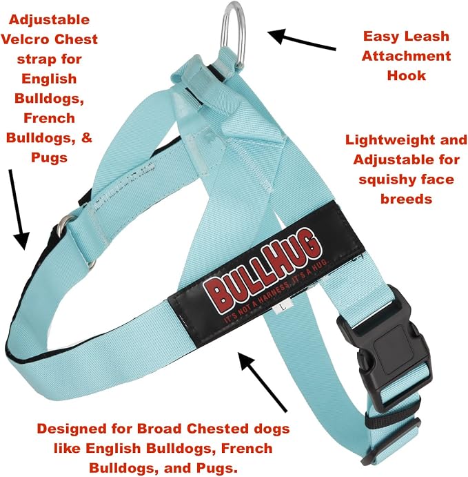 Adjustable Dog Harness– No Pull, No Choke – for English Bulldogs, French Bulldogs, Pugs & Broad-Chested Breeds – Easy, Safe Walks (Donuts, Large)