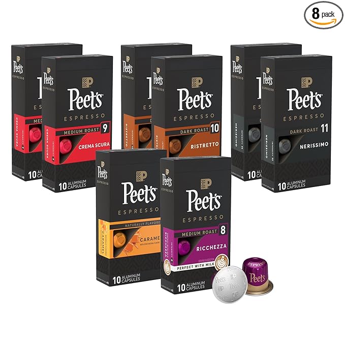 Peet's Coffee, Dark Roast Espresso Capsules Variety Pack, Compatible
