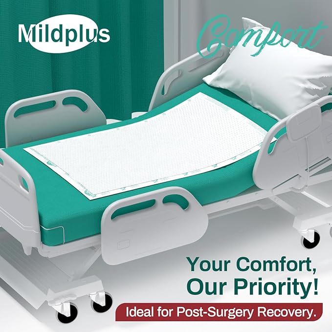 MILDPLUS Heavy Duty Underpads 30x36 Inch, 75 Count, Ultra 10 Times More Absorbent & Tear-Resistant Disposable Bed Pads with Cloth Backing for Incontinence, Adults & Elderly Care