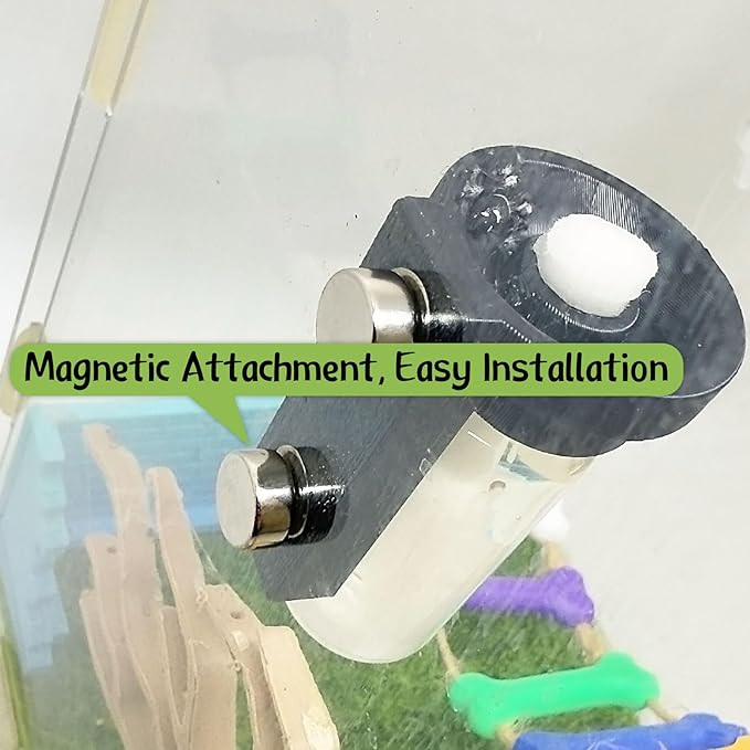 Jumping Spider Water Dispenser, Magnetic Hanging Feeder,Suitable for Jumping Spiders,Tarantulas, Praying Mantises,Arboreal Animals, and Other Small Animal Enclosure Accessories (Black, 10ML)