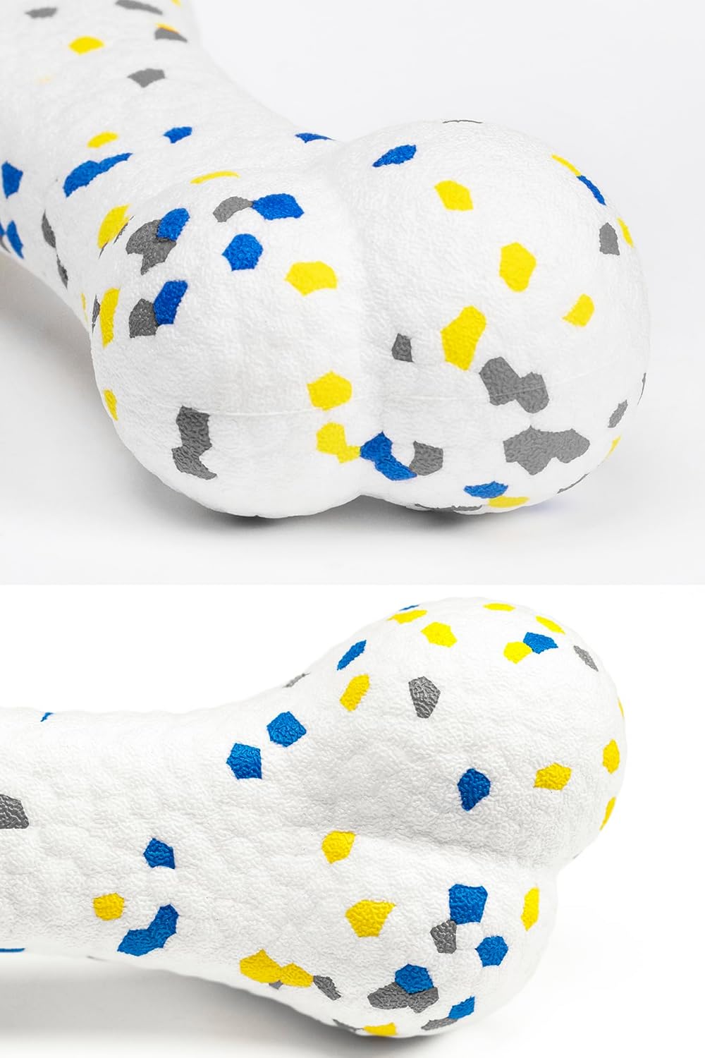 7.28" Indestructible Large Bone Balls for Aggressive Chewers Durable Stick Bouncy Interactive Chew Toy for Dogs Fetch Game Lightweight Floating Outdoor Training, White
