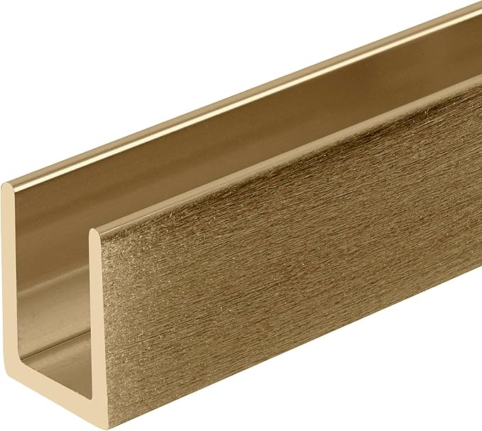 Brixwell SDCD38ABRS Antique Brass 3/8" Fixed Panel Shower Door Deep U-Channel