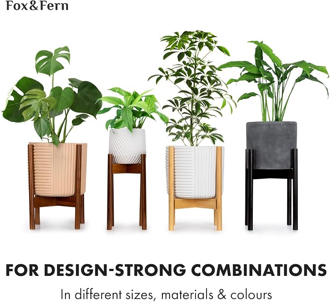 Fox & Fern Large Indoor Planter, Modern Large Plant Pot for Indoor or Outdoor, UV and Frost Resistant - 10 Inch, Matte White Flower Pot with Hide Saucer, Lightweight
