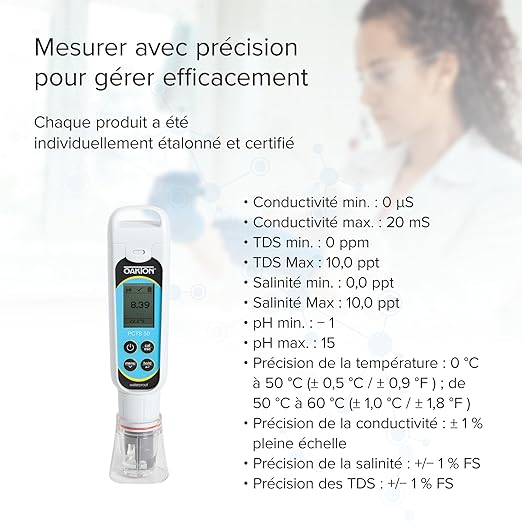 Oakton AO-35634-35 PCTSTestr 50 Waterproof Pocket pH/Cond/TDS/Salinity Tester