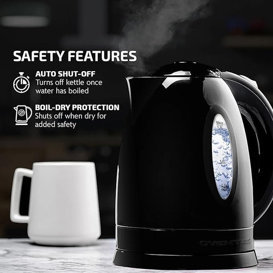 OVENTE Electric Kettle, 1.7L Fast Boiling Water Heater