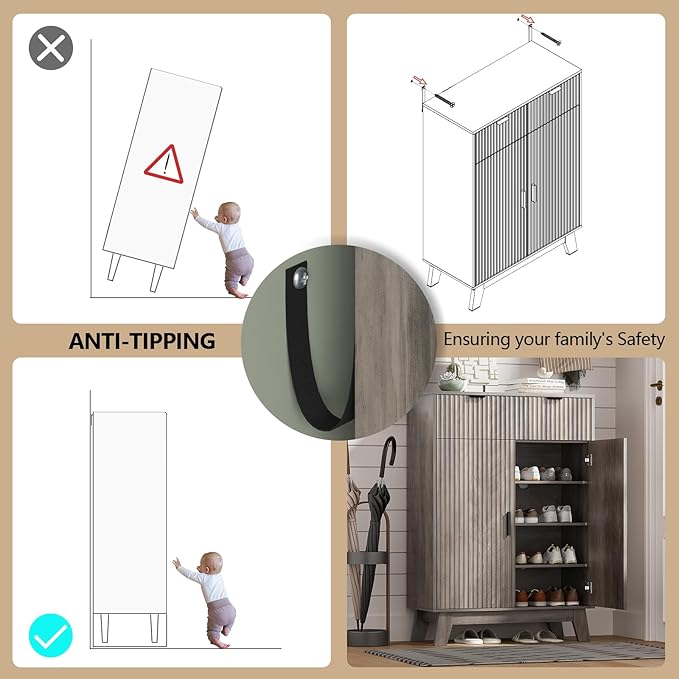 Shoe Cabinet Storage for Entryway