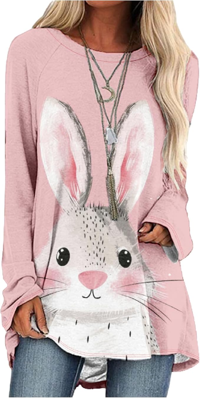 MARSVOVO Women Novelty Graphic Plus Size Sweater Crewneck Long Sleeve Cute Printed Loose Fit Casual Fall Sweaters Top