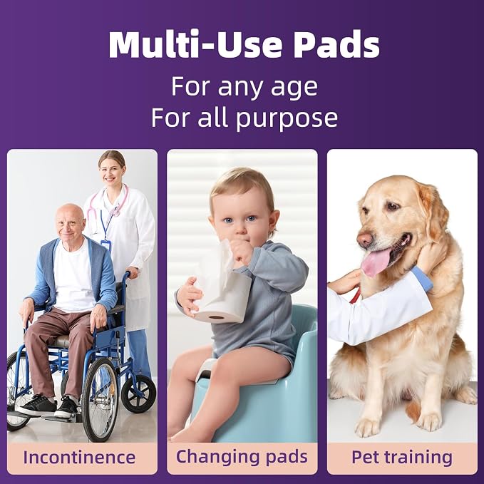 MKISS 30" x 36" Disposable Bed Pads [50 Counts], Heavy Absorbency Underpad | Super Absorbent, Extra Large, Leakproof & Waterproof Protection, Dry Quickly, Soft Fabric Surface