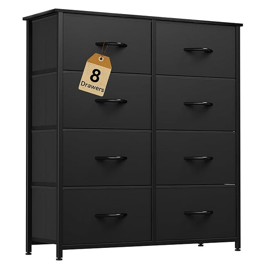 DWVO Fabric Dresser for Room, Tall Storage 8 Drawers, Storage Drawer Organizer