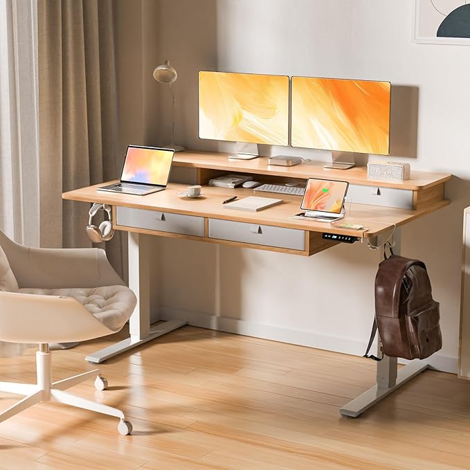 55 * 30 Inches Electric Standing Widened Desk Adjustable Height