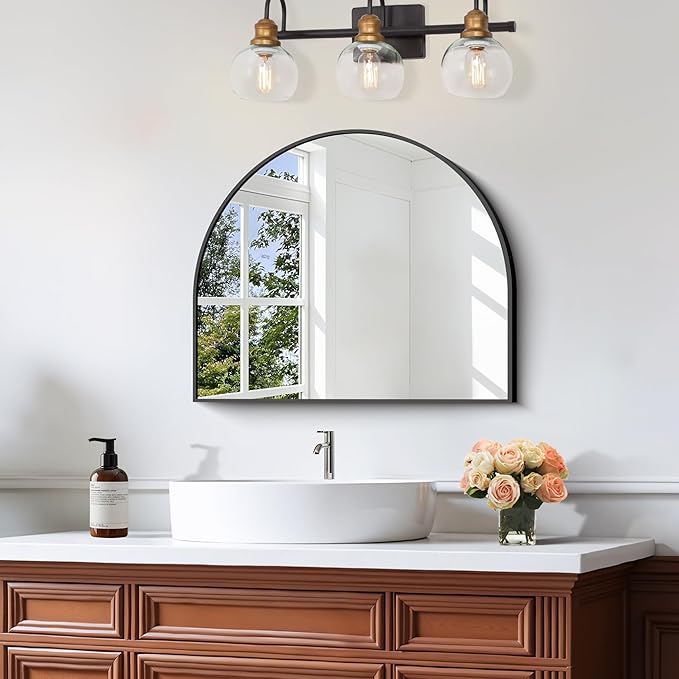 CIRCUMI Arched Wall Mirror, Metal Frame, Large Size