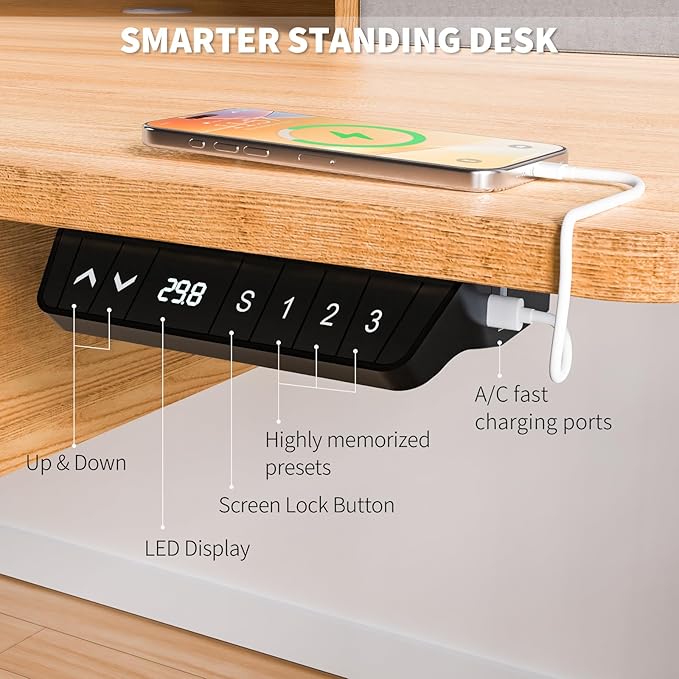 48 * 30 Inches Electric Standing Widened Desk Adjustable Height